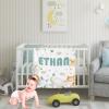 Personalized Baby Blanket with Name, Custom Baby Blankets for Girls Boy Kids, Customized Baby Stuff, Soft Flannel Blankets in Toddler Gifts for Christmas Birthday, Infant Newborn Shower Items view 2