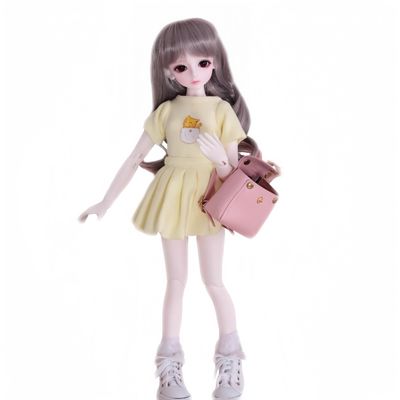 1/4 BJD Doll Kawaii Doll Move Joints Handmade Makeup 18 Inches Collectible Cartoon Dress up Dolls The (J)