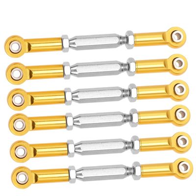 BESTonZON 6pcs Adjustable Pull Rods for Rc Steering Linkage for Racing and Buggies Yellow