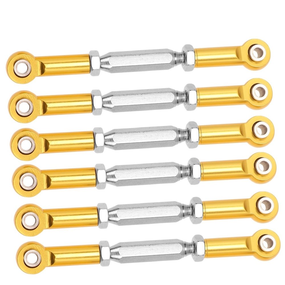 BESTonZON 6pcs Adjustable Pull Rods for Rc Steering Linkage for Racing and Buggies Yellow