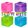 4Pack Glitter Squishy Cube, Nice Stress Cubes for Adults - Slow Rise Glitter Square Stress Balls , Malt Sugar Stress Balls, Sensory Fidget Toys Gel Ice Cube Squishys - Relieve Anxiety/Autism/ADD/ADHD view 1