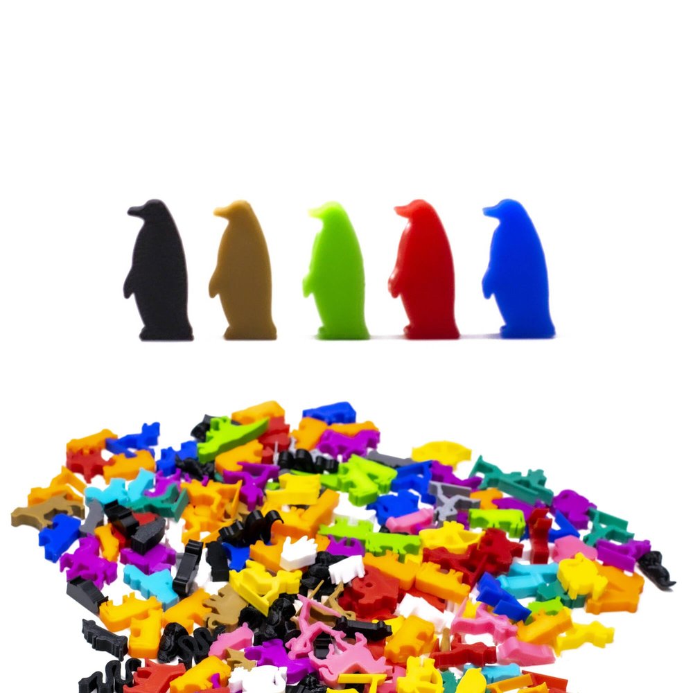 BoardGameSet 10PCS Penguin Meeple Figures | Board Game Pieces Accessories Meeples, Pink