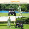 ELEMARA Foldable Wagon Stroller, Stroller Wagon for 2 Kids, Premium All Terrain Wagon for Kids with Removable Canopy, Adjustable Push/Pull Handle, Harnesses, Large Storage Bag, Black view 2