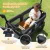 ELEMARA Foldable Wagon Stroller, Stroller Wagon for 2 Kids, Premium All Terrain Wagon for Kids with Removable Canopy, Adjustable Push/Pull Handle, Harnesses, Large Storage Bag, Black view 3