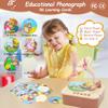 Kids Record Player, Kids Phonograph with 99 Cards, Story Telling & Songs & DIY Record, Toddler Music Toys Ideal for Boys Girls 3 4 5 Year Old view 2