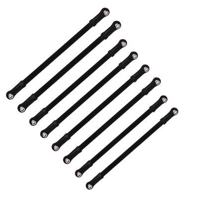 BELLIFFY 8pc Aluminum Alloy Pull Rod for Rc Car Compatible with Wrangler Sturdy Design Extended Smooth Joint for Enhanced Performance Black