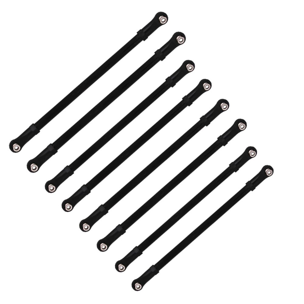 BELLIFFY 8pc Aluminum Alloy Pull Rod for Rc Car Compatible with Wrangler Sturdy Design Extended Smooth Joint for Enhanced Performance Black