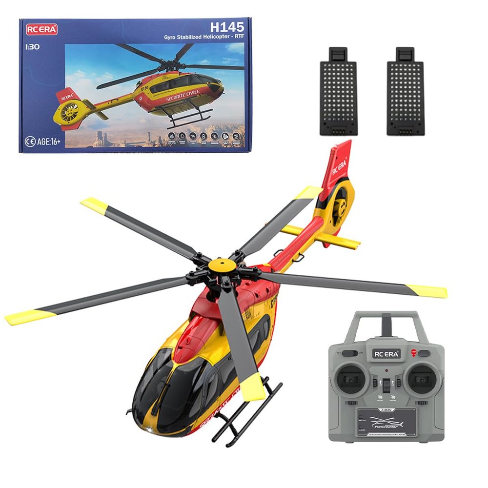 Actualia 1/30 Scale C190 H145 RC Helicopter, 2.4G 6CH Remote Control Aircraft with Altitude Hold and Optical Flow Positioning, One-Key Takeoff/Landing, Gift for Adults