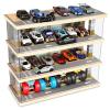 Saichotoy Storage for Hot Wheels: Toy Car Parking Garage Diorama with Lights - Freestanding Display Case for 1/64 Scale Diecast Cars with 4 Levels 24 Spots Maximum 40 Cars view 1