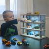Saichotoy Storage for Hot Wheels: Toy Car Parking Garage Diorama with Lights - Freestanding Display Case for 1/64 Scale Diecast Cars with 4 Levels 24 Spots Maximum 40 Cars view 2