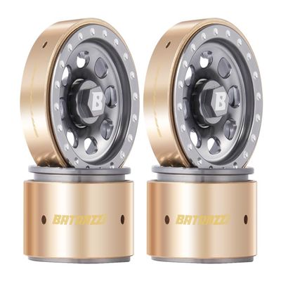 BATRAZZI RC Crawlers Truck Upgrade Parts for 1/18 1/24 Scale&FMS FCX18 FCX24 : 1.0" D-Hole Beadlock Wheels (4pcs) Gun