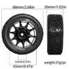 68mm 4 PCS 1/10 Runflat Tire 1.9 inch Rally Tire L001 for 1:10 Tamiya xv02 Maze Tire Lc PTG Off-road 94123 Kyosho FW06 etc. (black) view 2