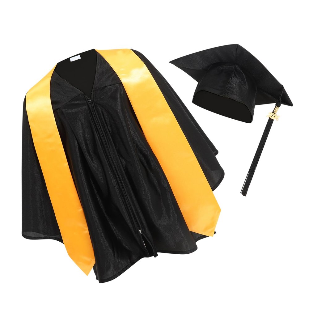 QUMIIRITY 1set Kindergarten Graduation Cap and Gown Preschool Academic Dress Boys and Girls Graduation Outfit