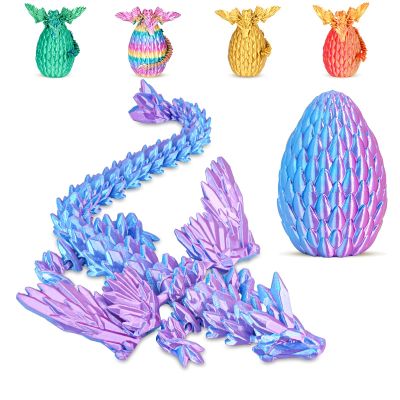 Balkwan Winged Dragon Surprise Egg 3D Printed Dragon Eggs with Dragon Inside Collectible Fantasy Dragon Desk Toy Gifts for Kids Adults Christmas Easter Birthdays Holiday Decor(Purple,Medium)