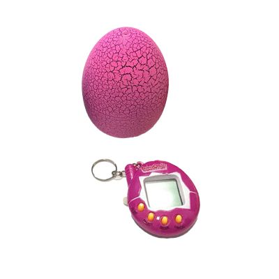 Electronic Pet Children Portable Funny Virtual Digital Pet Game Machine with Egg Shaped Case (Pink)