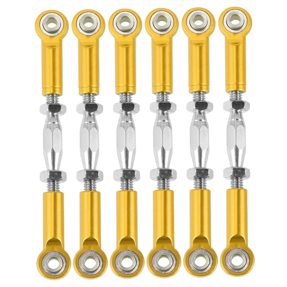 GETAJGHSD 6pcs Rc Car Rod Linkage Aluminum Turnbuckle Rods CNC Milled Made of Metal for Rc Truck Buggy