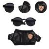 2 Pieces Dolls Black Jacket and Sunglasses, Miniature Clothes Costume Outfits for 15cm Dolls view 3