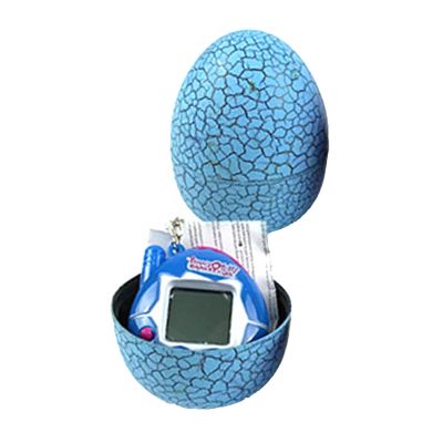Electronic Pet Children Portable Funny Virtual Digital Pet Game Machine with Egg Shaped Case (Blue)