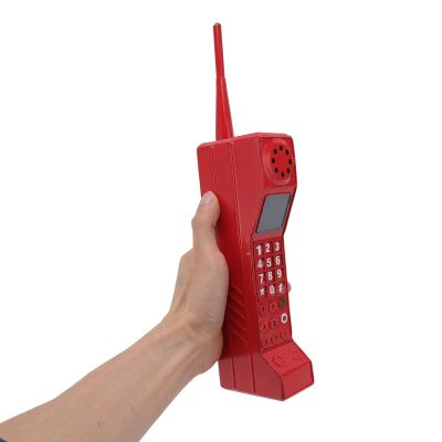 Yinhing Fake Phone, Iron Retro Brick Cell Phone Retro Phone 80S Accessories Approx. 241g / 8.5oz for Props, Restaurant Decoration, Family Decoration, etc (Red)