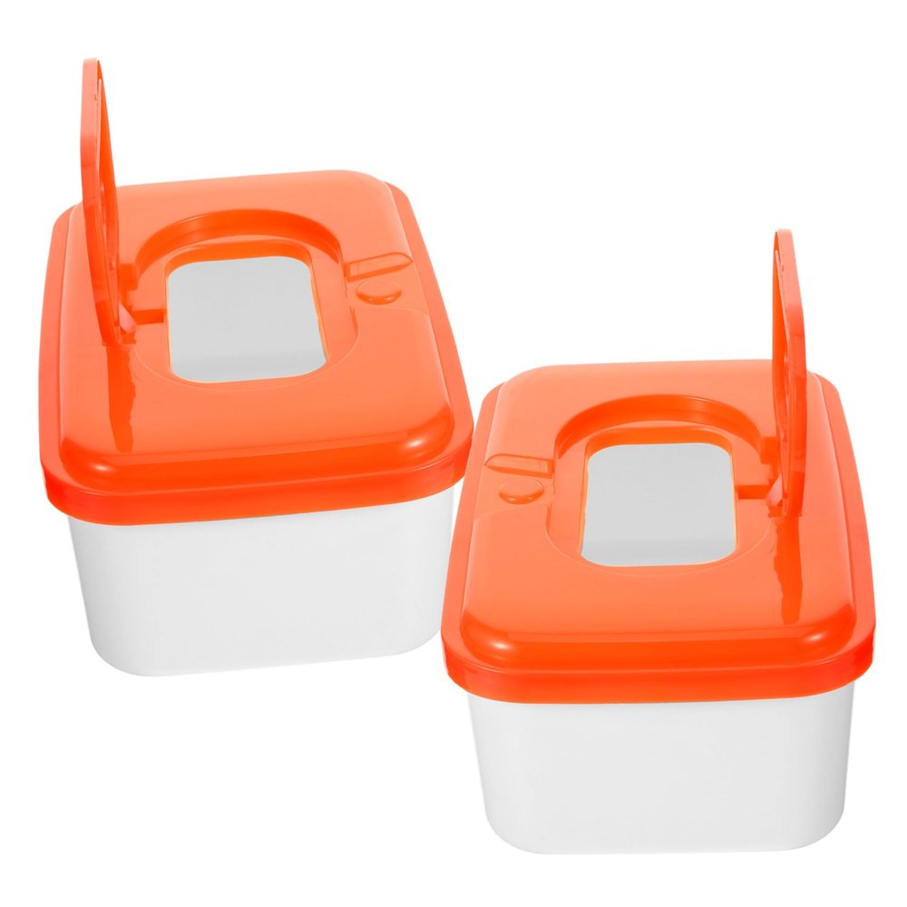 FONDOTIN 2pcs Wipe Dispenser Wipes Box Tissue Box Holder for Wet Pads Organize Fresh Clump Random Color
