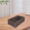 ABOOFAN 2pcs Decorative Woven Storage Paper Rope Organizer for Desk Nursery Bathroom Living Room Multi-functional Bins for Clothes Books Towels view 4