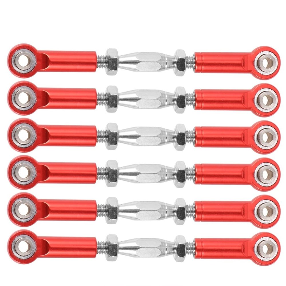 WESIEVYA 6pcs Aluminum Turnbuckle Rod Linkage for Rc Cars Easy Install Machined Material Scale Rc Car Parts