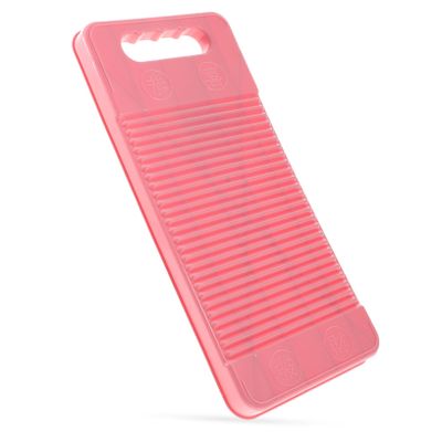COOLHIYA Non-Slip Thickened Plastic Laundry Board Creative Scrubbing Washboard for Home Use Small Pink for Hand Washing Clothes and Laundry Supplies Random Style