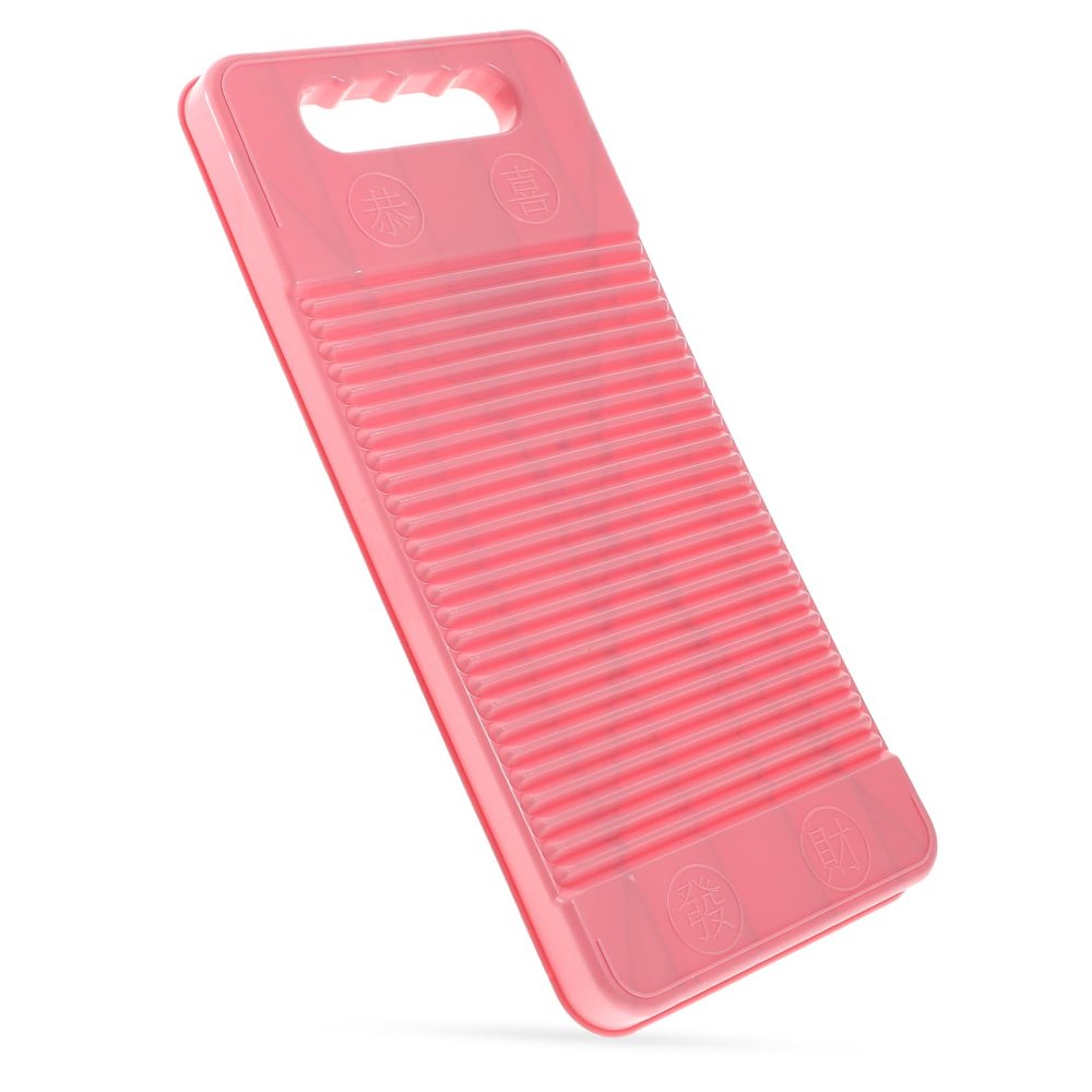 COOLHIYA Non-Slip Thickened Plastic Laundry Board Creative Scrubbing Washboard for Home Use Small Pink for Hand Washing Clothes and Laundry Supplies Random Style