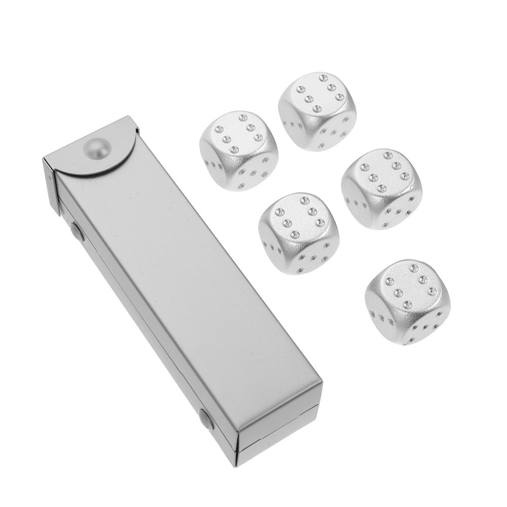 MUSISALY 1set Aluminium Alloy Dice Party Game Props Simple Small Festival Dice for Fun Drinking Games Ktv and Holiday Celebrations
