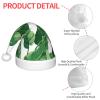 SamLng Cute green palm leaves Christmas Hat  Xmas Headwear, Soft Plush Comfort Cap for Holiday, New Year, Halloween Parties view 4