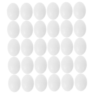 CIYODO 30pcs Solid Plastic Eggs Simulation Eggs for Production Safe Realistic Design for for Pet Shops and Care