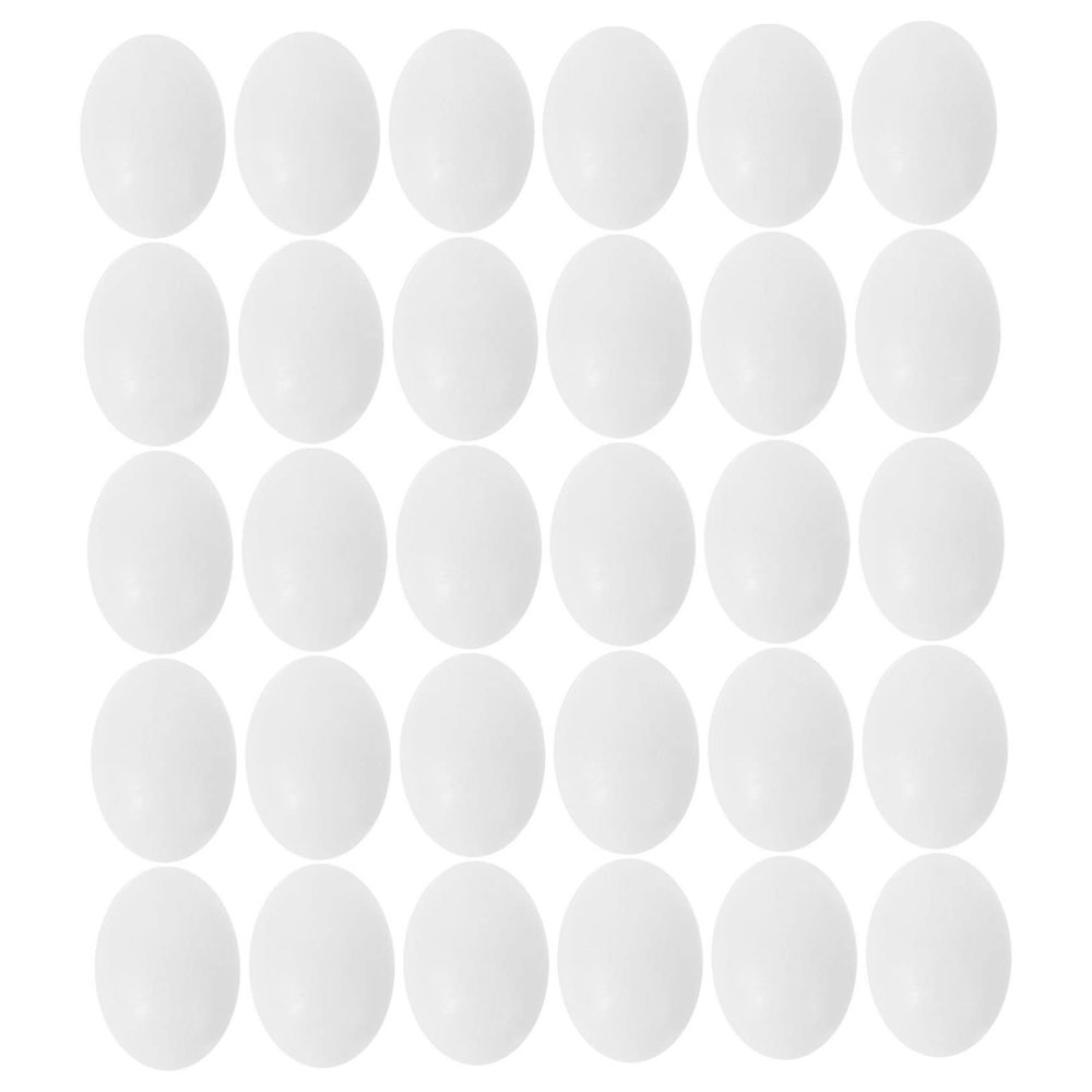 CIYODO 30pcs Solid Plastic Eggs Simulation Eggs for Production Safe Realistic Design for for Pet Shops and Care