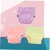 QUMIIRITY 3pcs Thickened Crotch Absorption Elastic Leg Mouth Waist Pure Cotton Training Pants Assorted Color view 4