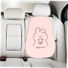 CHILDWEET Cute Bunny Plush Car Seat Cushion Mat Comfortable Ergonomic Backrest Pad for Front Seat Adorable Design for Cozy Car Atmosphere view 4