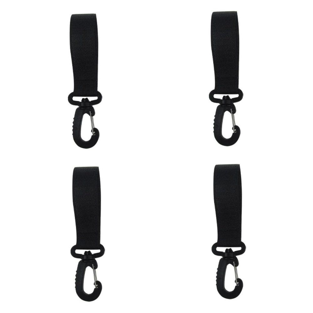COOLHIYA 4pairs Rotating Stroller Hooks Multi-Function Hanger Clips for Bags Diaper and Easy Installation Black