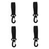 COOLHIYA 4pairs Rotating Stroller Hooks Multi-Function Hanger Clips for Bags Diaper and Easy Installation Black view 1