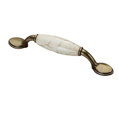 gklwVSlwv Cupboard Handles,Aluminum Alloy Kitchen Cabinet Door Handle,Marble Lines Ceramic Cabinet Handles Zinc Alloy Drawer knobs Wardrobe Door Handles Bronze Furniture Handle,(1011 96)