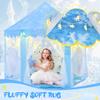 CUBNBUD Frozen Princess Tent with Snowflake Lights and Rug for Girls Age 4-7, Kids Play Tent for Girls Indoor, Princess Castle Playhouse for Toddlers, Blue Frozen Toy 55x53 inch view 2