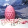 2pcs 3D Printed Articulated Dragons with Egg, Articulated Mother and Child Cherry Blossom Dragon, White and Pink Dragons, Fidget ADHD Toy Gift for Mom MCD016-04-PE view 1