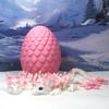 2pcs 3D Printed Articulated Dragons with Egg, Articulated Mother and Child Cherry Blossom Dragon, White and Pink Dragons, Fidget ADHD Toy Gift for Mom MCD016-04-PE view 2