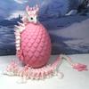 2pcs 3D Printed Articulated Dragons with Egg, Articulated Mother and Child Cherry Blossom Dragon, White and Pink Dragons, Fidget ADHD Toy Gift for Mom MCD016-04-PE view 3