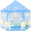 CUBNBUD Frozen Princess Tent with Large Snowflake Lights for Girls Age 4-7, Kids Play Tent for Girls Indoor, Princess Castle Playhouse for Toddlers, Blue Frozen Toy 55x53 inch view 1