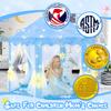CUBNBUD Frozen Princess Tent with Large Snowflake Lights for Girls Age 4-7, Kids Play Tent for Girls Indoor, Princess Castle Playhouse for Toddlers, Blue Frozen Toy 55x53 inch view 3