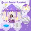 CUBNBUD Princess Tent with Large Star Lights for Girls Age 4-7, Kids Play Tent for Indoor, Castle Playhouse for Toddlers, Purple Princess Toy 55x53 inch view 4