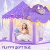CUBNBUD Purple Princess Tent with Lights and Rug, Playhouse for Girls Age 4-7, Kids Play Tent for Girls Indoor, Castle Playhouse for Toddlers, Princess Toy 55x53 inch view 2