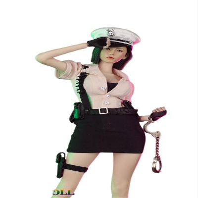1/6 Female Clothes,Female Police Officer Uniform Shirt Skirt Cap Belt Clothing for 12inch PH TBL JO Action Figure Body (Pink-for Asian Body Type)