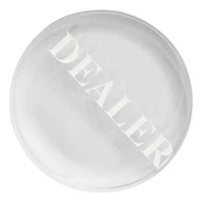 ORFOFE Wear-Resistant Poker Dealer Button Transparent Accessory with Engraved Letters for Professional Tournaments and Home Games
