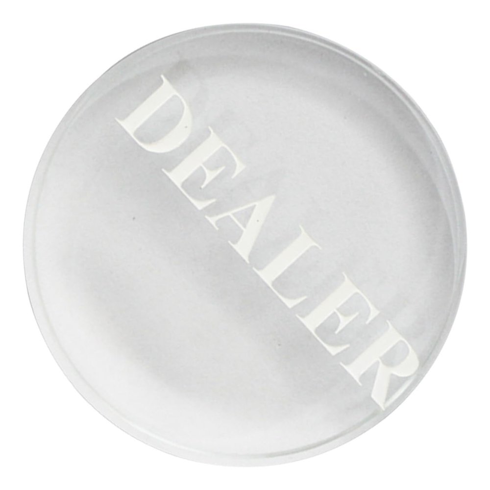 ORFOFE Wear-Resistant Poker Dealer Button Transparent Accessory with Engraved Letters for Professional Tournaments and Home Games