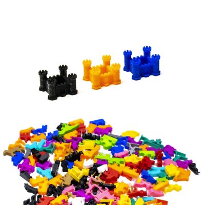 BoardGameSet 25PCS Stronghold, Castle Miniatures | Board Game Pieces Accessories Miniatures, Silver
