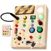 Sabdrau Montessori Busy Board Toys: Wooden Sensory Toy for Toddler with LED Light Up Switch, Educational/Christmas/Birthday Gifts for 1-3 Year Old Boys & Girls view 1